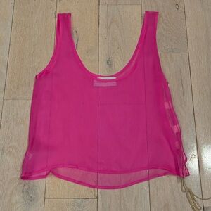 Sheer Pink Silk Women's Tank sz Small